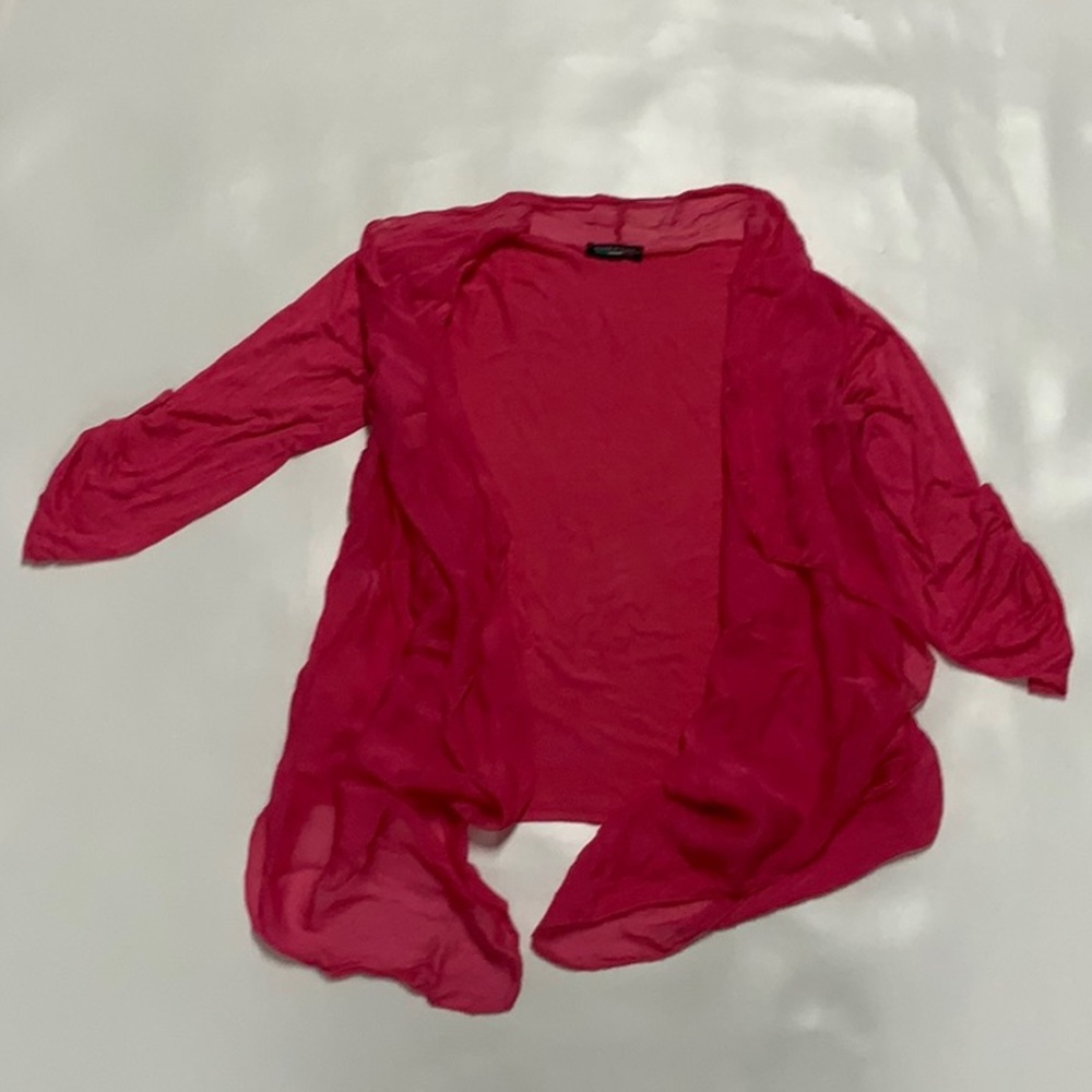 Lightweight Women's Open-Front Cardigan Sweater - Fuchsia Pink